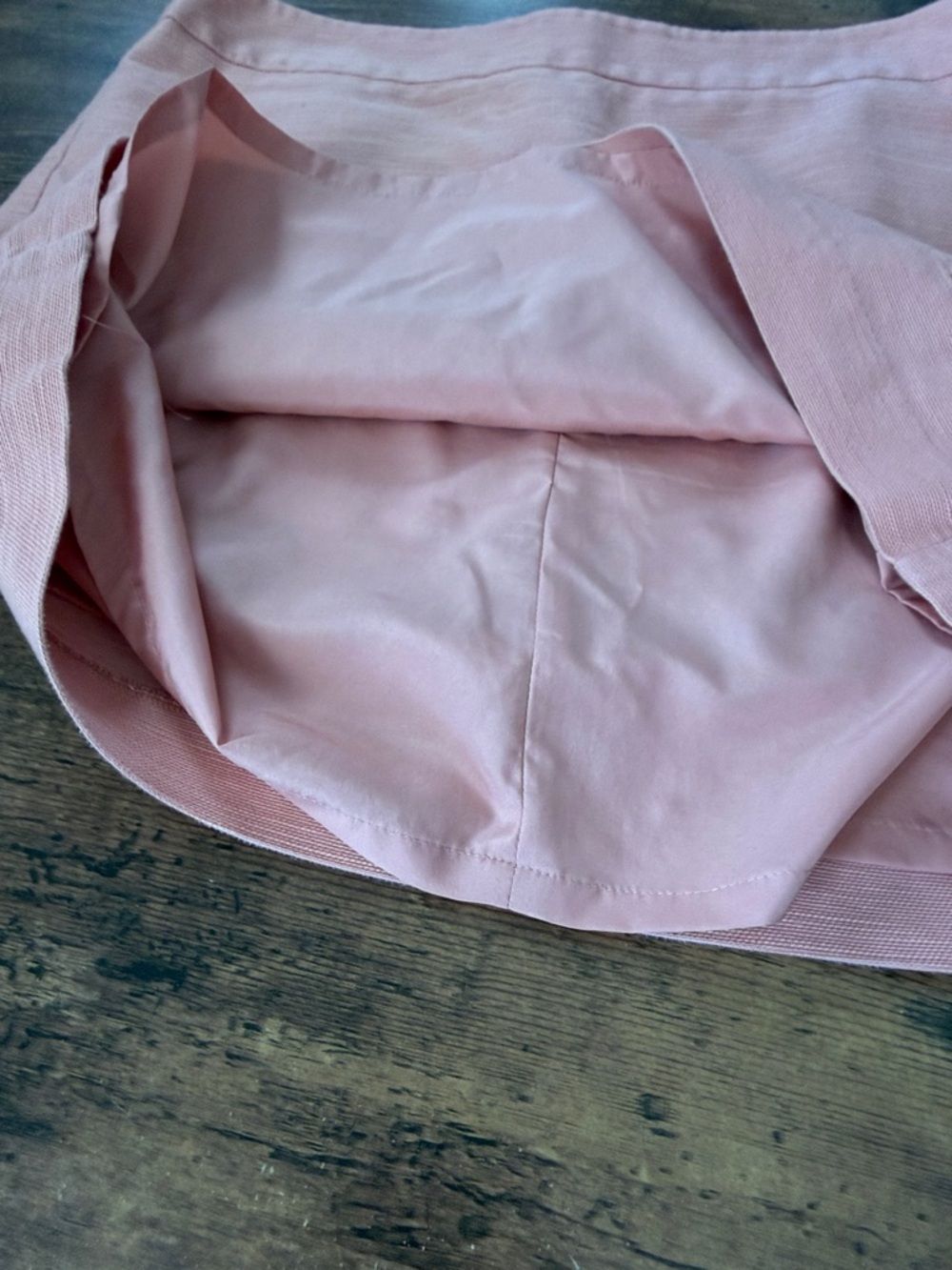 LOFT Blush Pink Lace-Trim Mini Skirt - Picture 3 of 5
